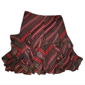 Lauren Ralph Lauren Striped Ruffle Mini Skirt, Size Small